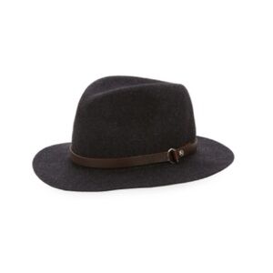 Rag & Bone Floppy Packable Wool Fedora Hat Black Melange size Small